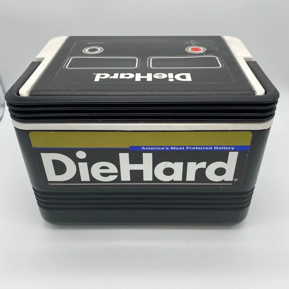 Igloo DieHard Battery Novelty Personal Cooler Black White Retro Automotive Style